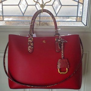 Ralph Lauren Large Marcy Satchel in Red Clay - NWT & Bag